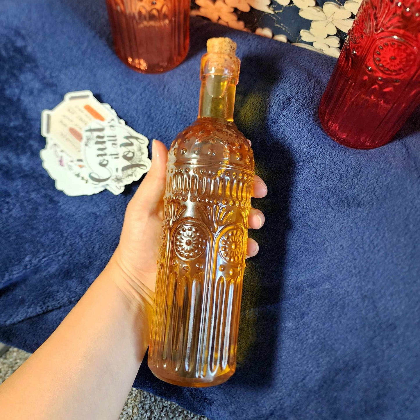 Colored Decorated Glass - Anointing Oil