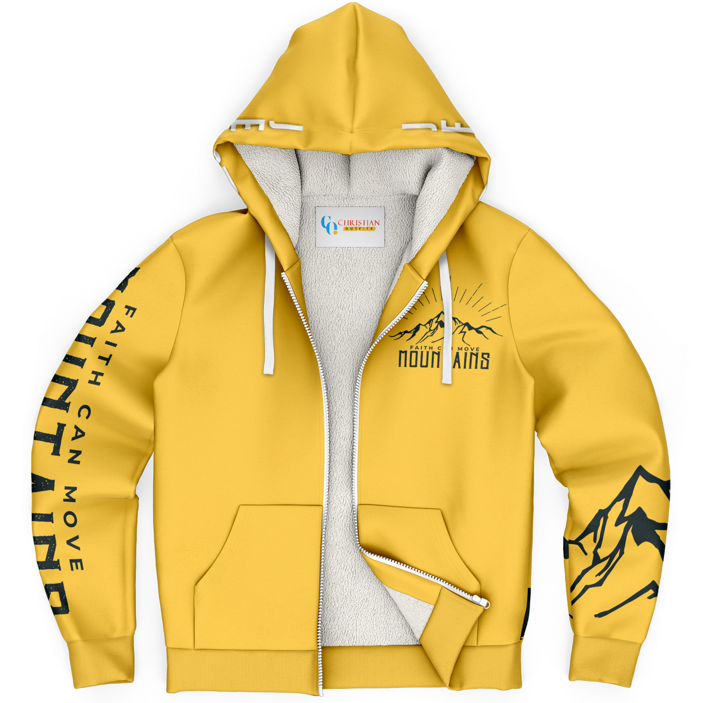 Faith Can Move Mountains - Microfleece Zip Hoodie