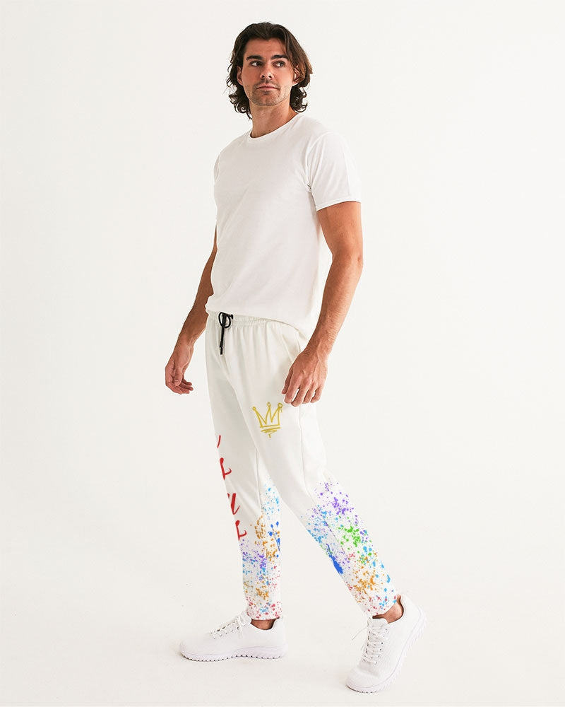 Jesus Christ is KING - White Joggers Men's All-Over Print Joggers
