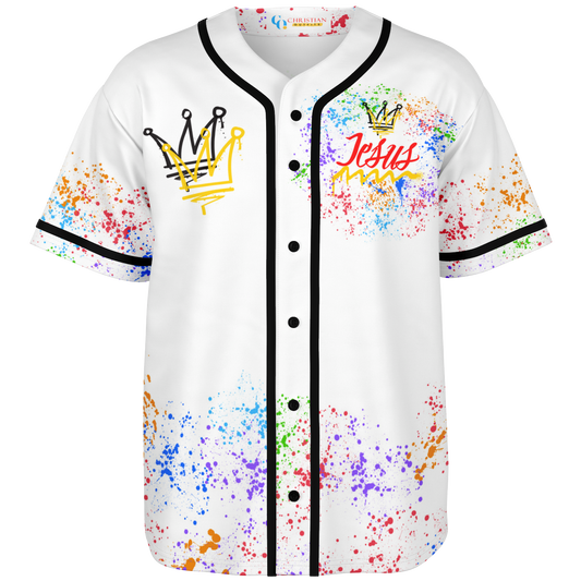 Jesus Christ is KING - (WHITE) Baseball Jersey