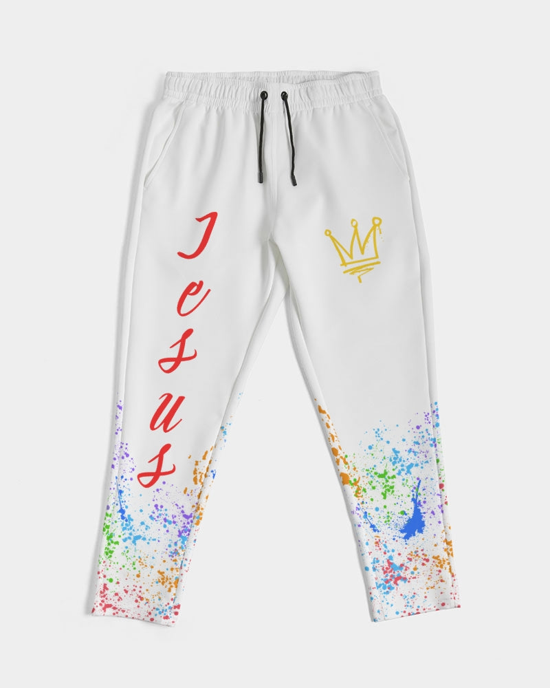 Jesus Christ is KING - White Joggers Men's All-Over Print Joggers