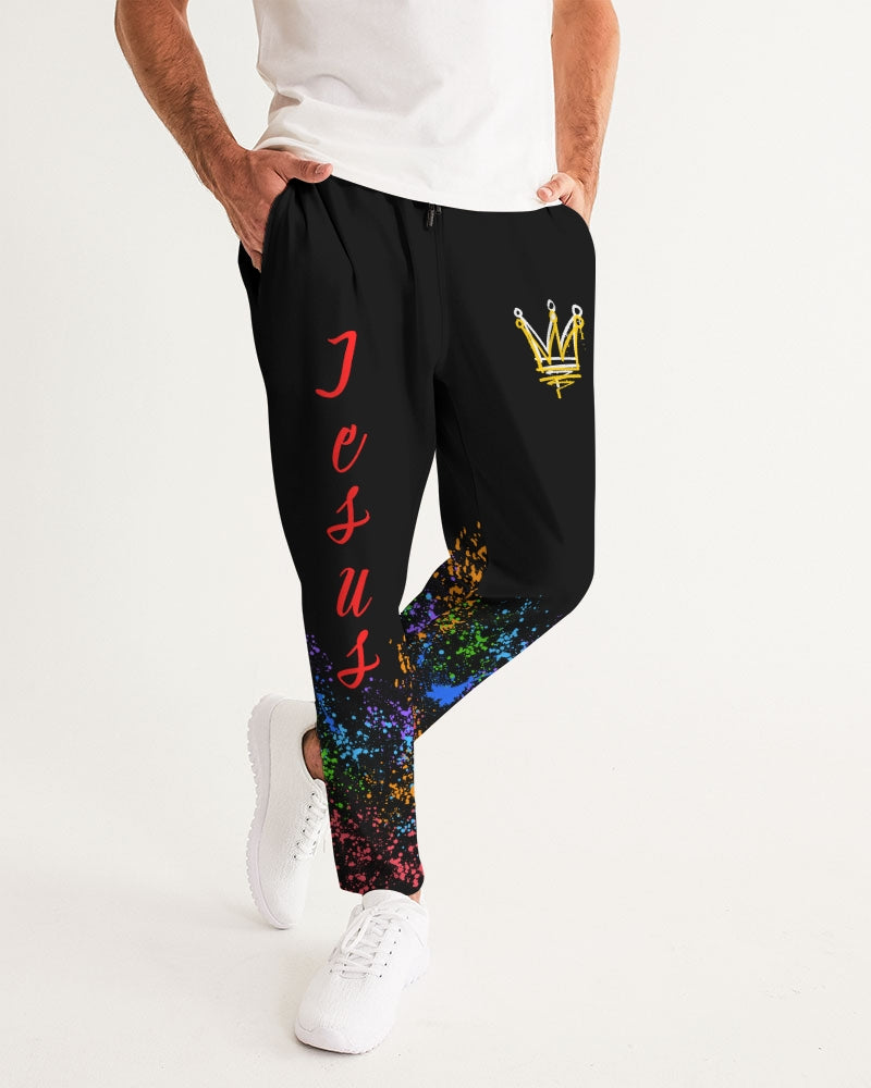 Jesus Christ is KING - White Joggers Men's All-Over Print Joggers