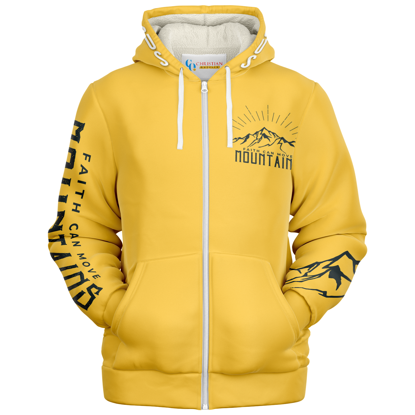 Faith Can Move Mountains - Microfleece Zip Hoodie