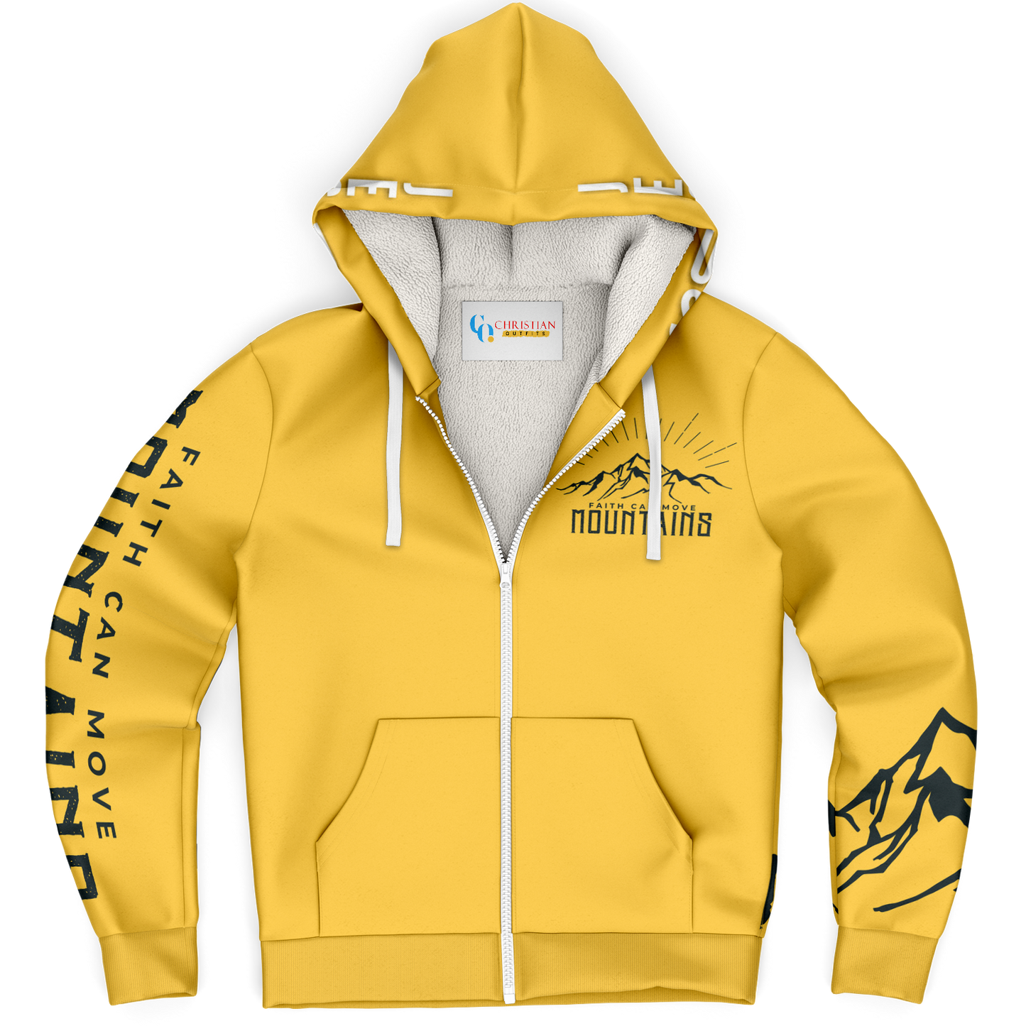 Faith Can Move Mountains - Microfleece Zip Hoodie