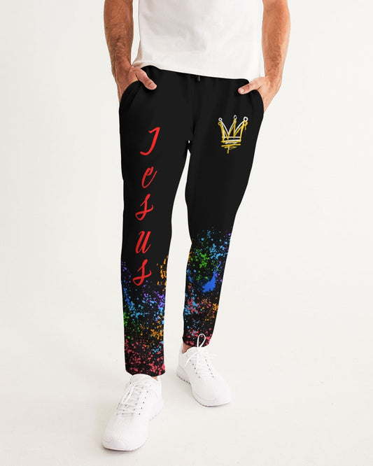 Jesus Christ is KING - White Joggers Men's All-Over Print Joggers